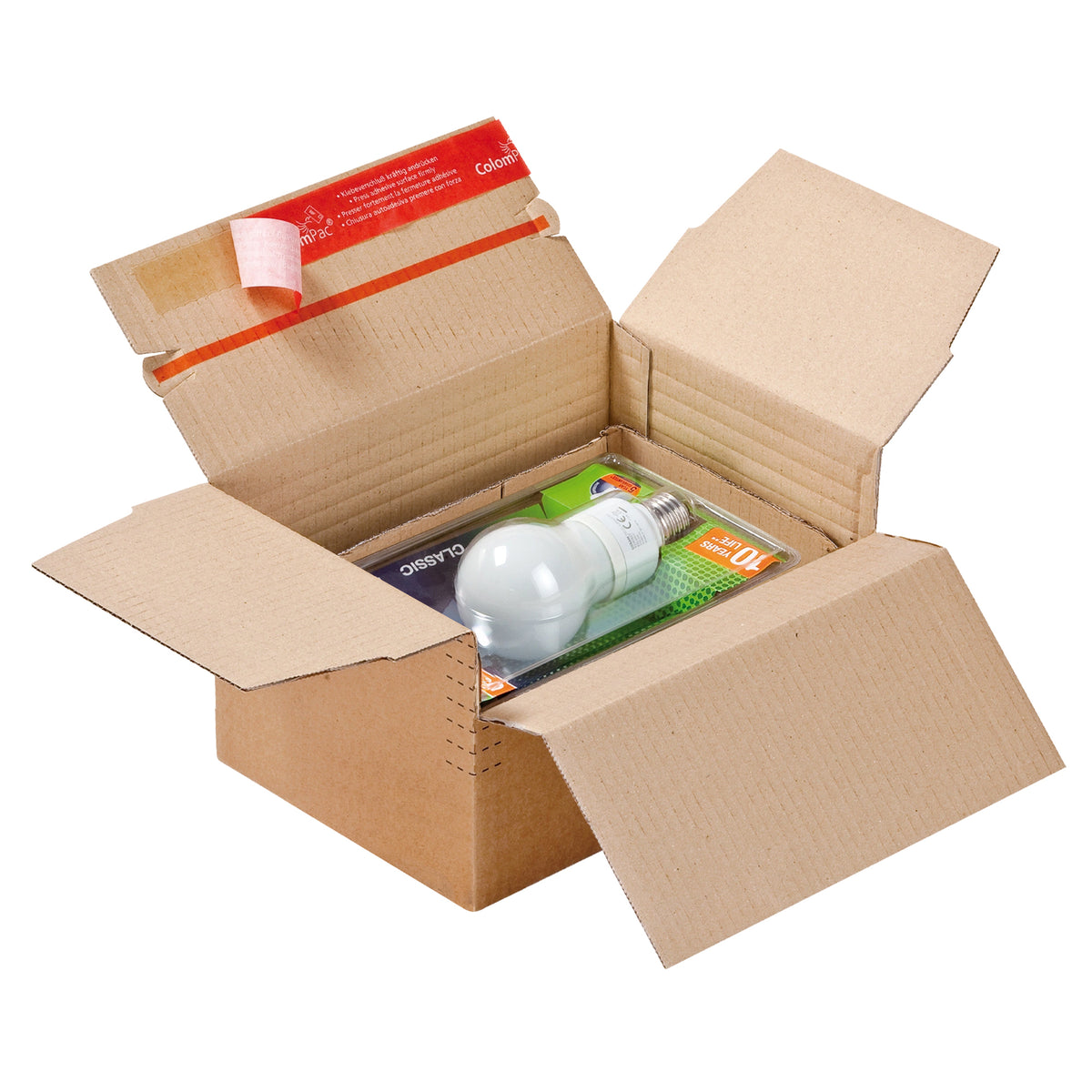 Boîte en carton ajustable avec fermeture auto-agrippante pour les expéditions