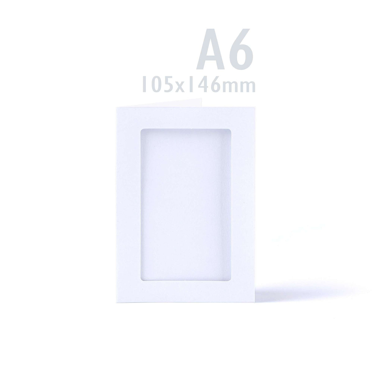 Cartes blanches pliées en trois avec ouverture rectangulaire – lot