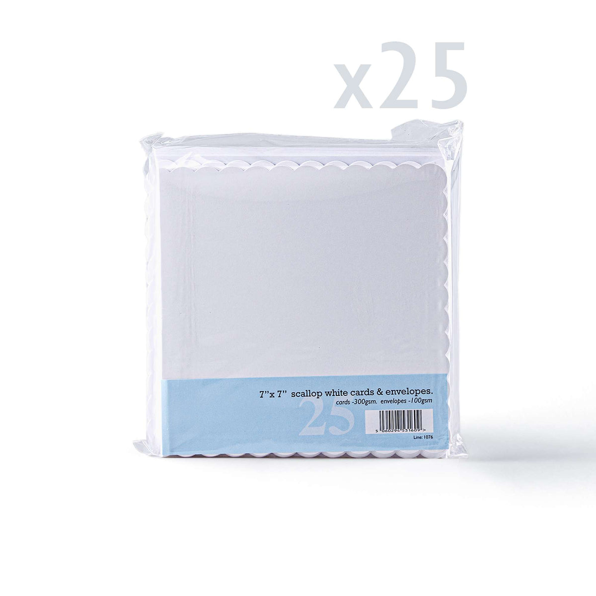 Cartes et enveloppes blanches à bord ondulé – lot
