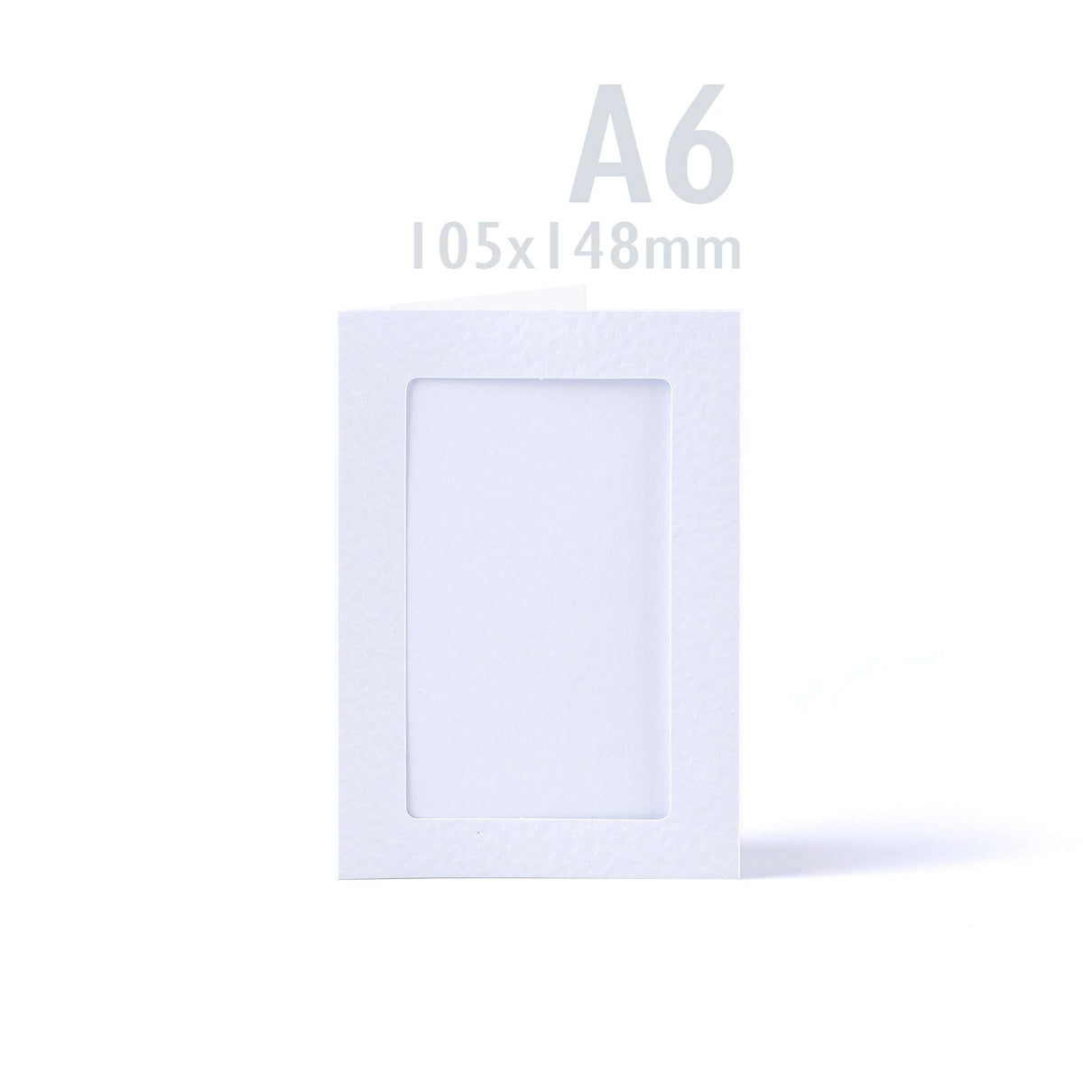 Cartes blanches à texture martelée avec ouverture rectangulaire – lot