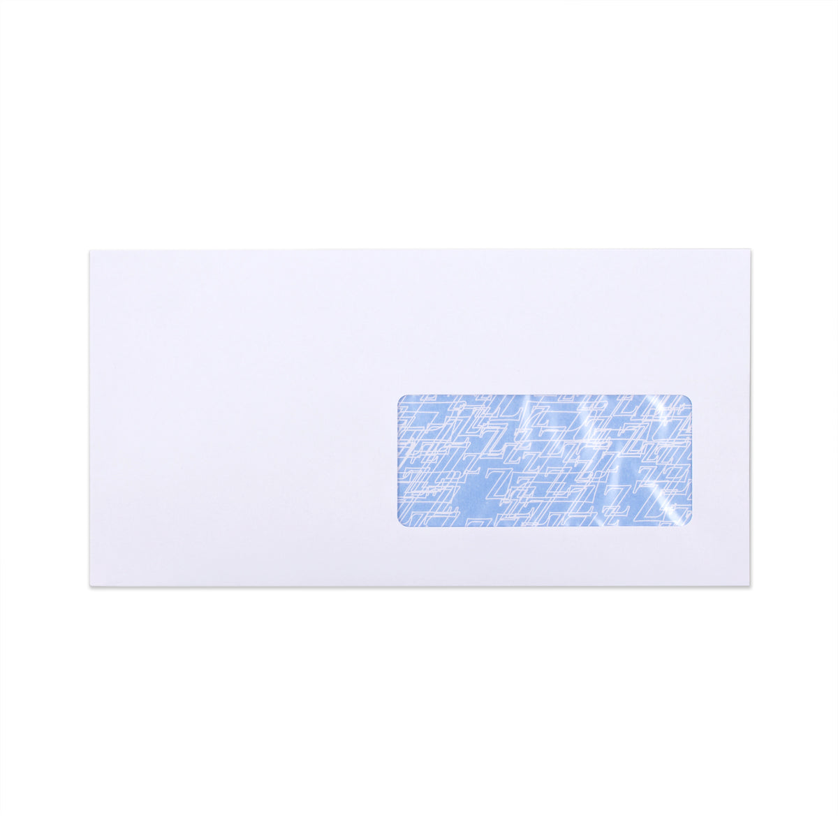 Enveloppe blanche avec impression intérieure – fenêtre 115x225 mm (DL+) 90gsm