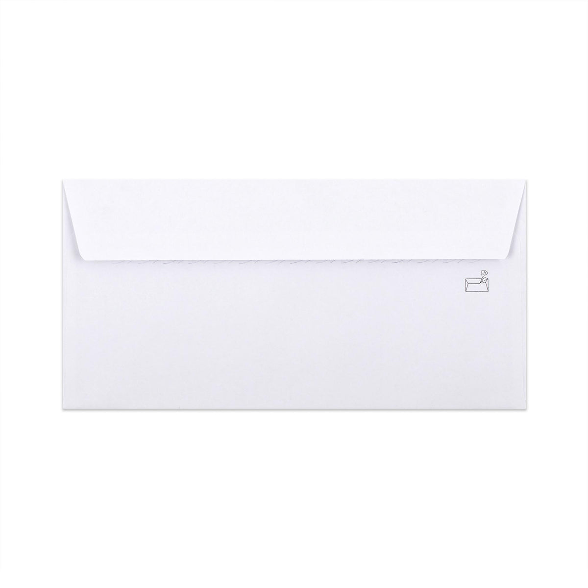 Enveloppe blanche avec impression intérieure – fenêtre 110x220 mm (DL) 90gr/m²