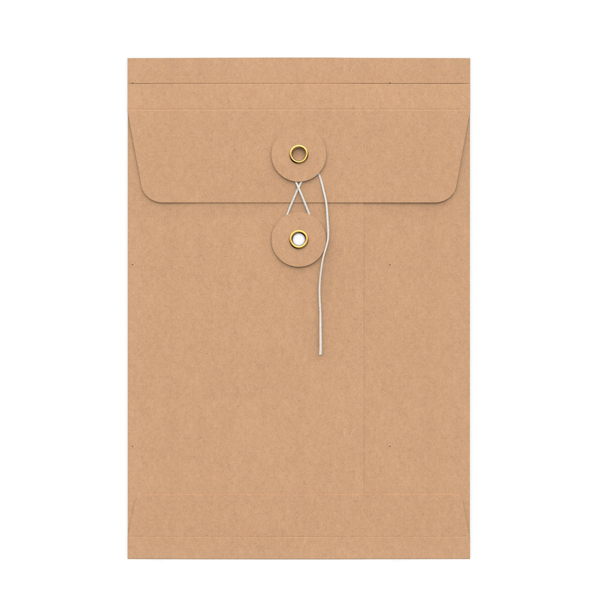 Enveloppes à soufflet à rondelle et ficelle avec fenêtre panoramique - Fermeture Japonaise
