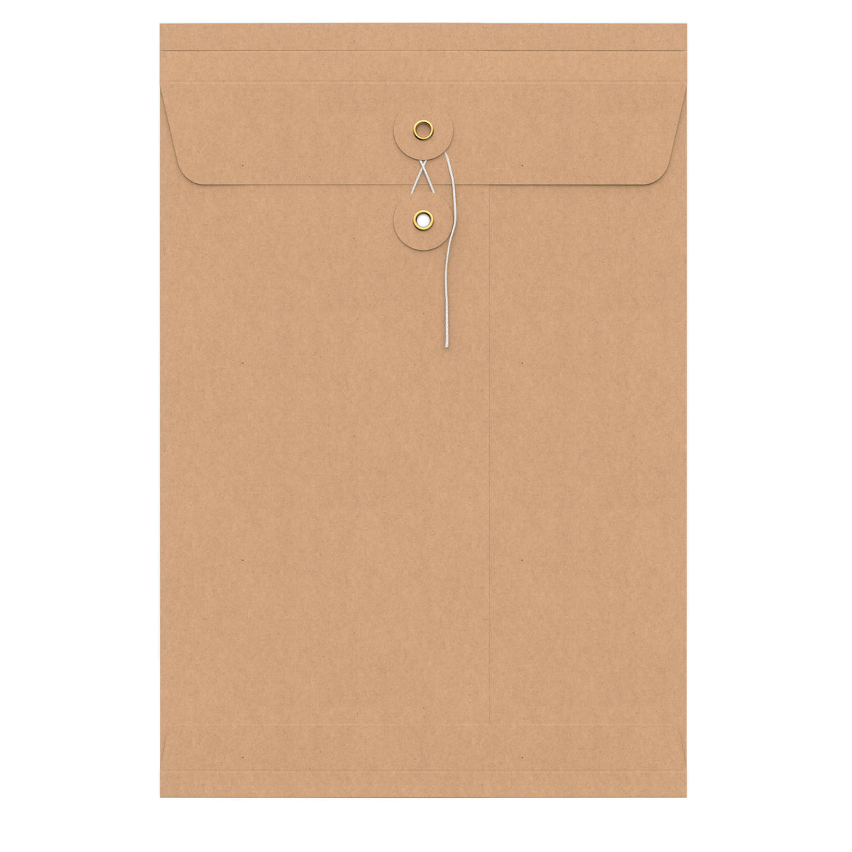 Enveloppes à soufflet à rondelle et ficelle avec fenêtre panoramique - Fermeture Japonaise