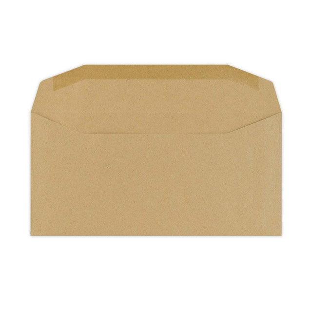 DL Manila Brown Gummed Business Envelope (110 x 220mm)
