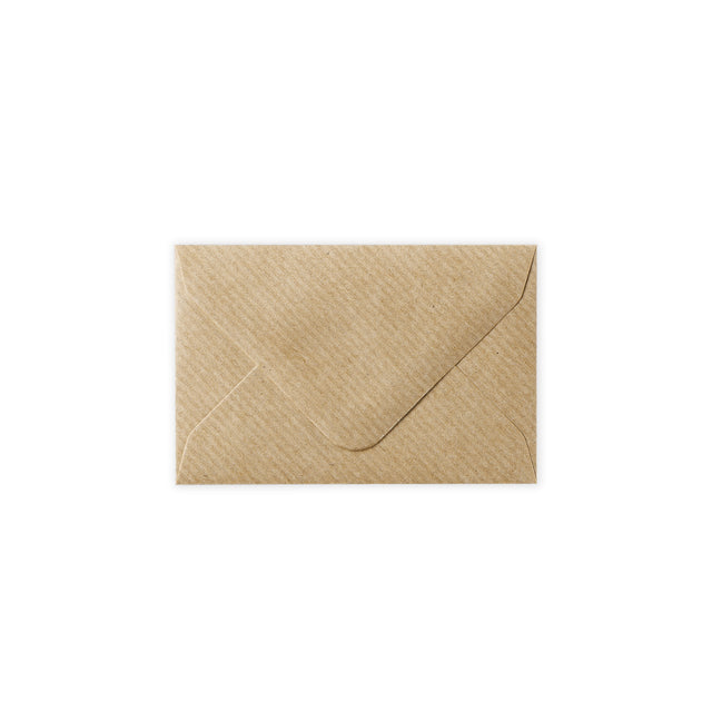 Ribbed Kraft Gummed V-Flap Greeting Card Envelope (62 x 94mm)
