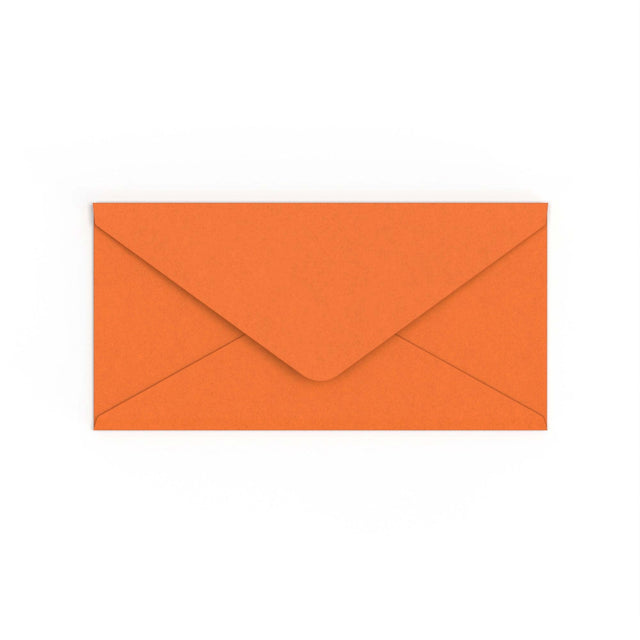 DL Flame Orange British Made Gummed V-Flap Envelope (110 x 220mm)