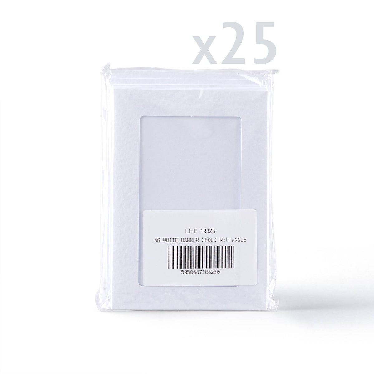 Cartes blanches à texture martelée avec ouverture rectangulaire – lot