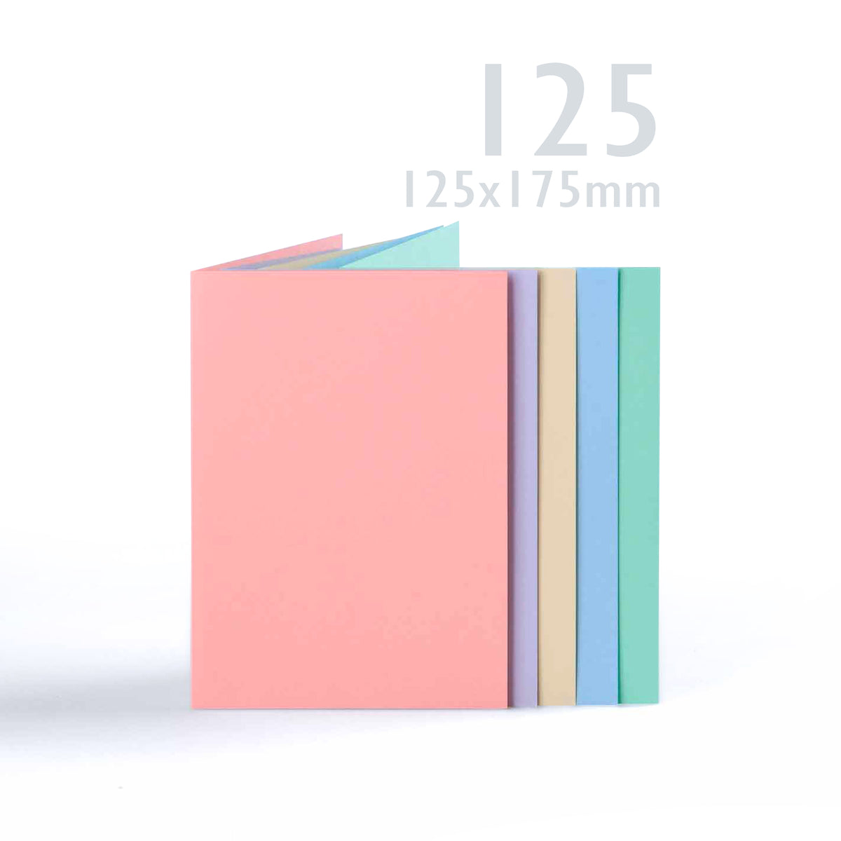 Cartes pastel assorties 225 g/m² et enveloppes 100 g/m²