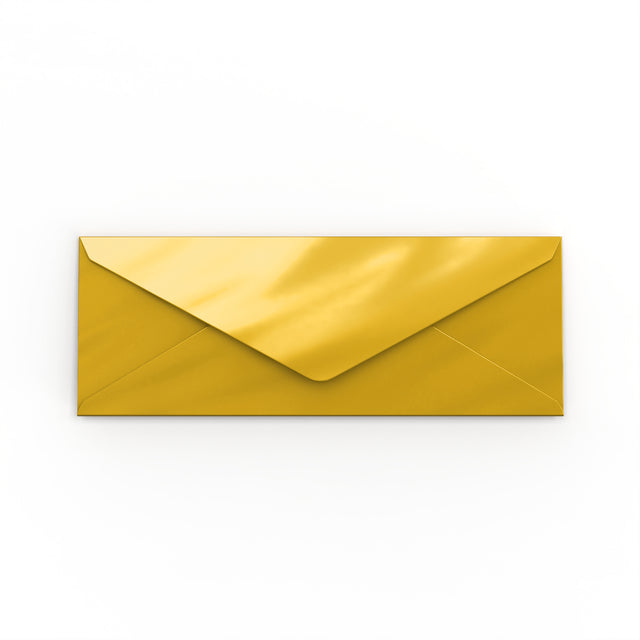 Metallic Gold Gummed V-Flap Envelope (80 x 215mm)