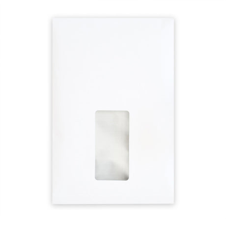 Enveloppe blanche à fenêtre avec soufflet 229x162x25 mm (C5)