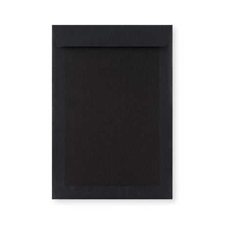 Enveloppe Entièrement Noire avec Dos en Carton Rigide 324x229 mm (C4)