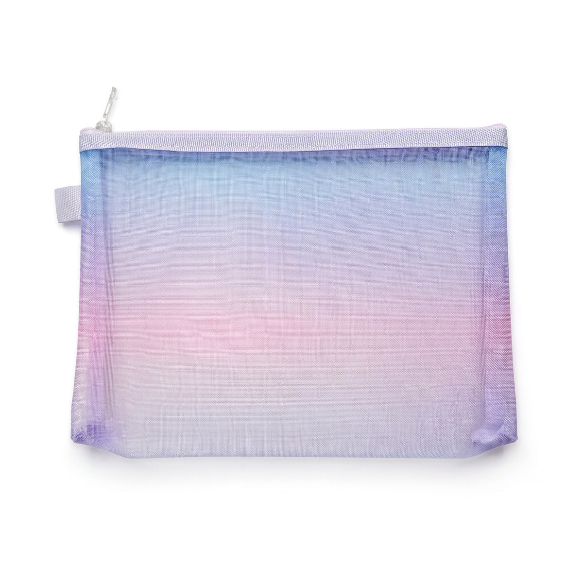 Pochette en maille de nylon dégradé avec fermeture à glissière