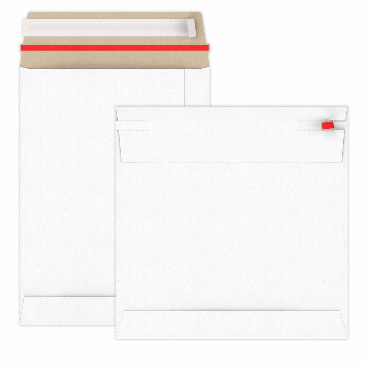 Enveloppes blanches en carton rigide