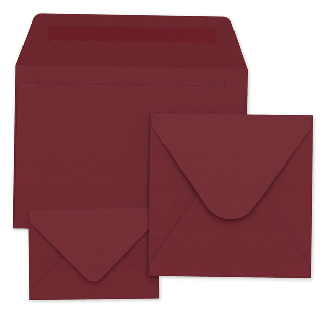Burgundy envelopes