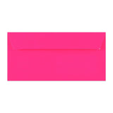 Enveloppe rose néon avec fenêtre 110x220 mm (DL)