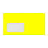 Enveloppe jaune néon avec fenêtre 110x220 mm (DL)