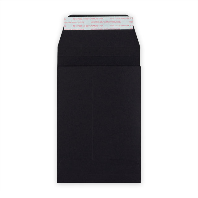 C6 Black Peel & Seal Gusset Envelope (114 x 162 x 25mm)