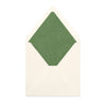 Paper Lined Envelopes Ivory + Green Fancy Paper 160 x 160 mm
