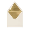 Paper Lined Envelopes Ivory + Gold Foil 160 x 160 mm